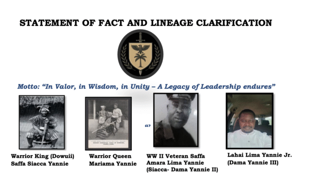 STATEMENT OF FACT AND LINEAGE CLARIFICATION