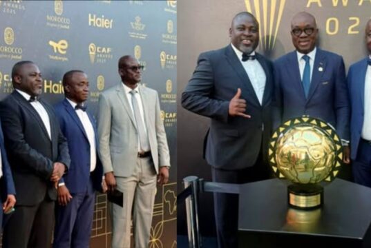 SLFA President Babadi Kamara Makes Maiden Appearance at CAF Awards in Morocco SLFA President Babadi Kamara Makes Maiden Appearance at CAF Awards in Morocco
