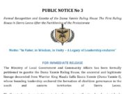 Government begins process to gazette Dama Yannie Ruling House Government begins process to gazette Dama Yannie Ruling House